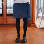 Denim blue ''De Vinci'' skirt