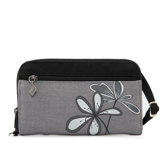 Petit sac portefeuille Floral Noir