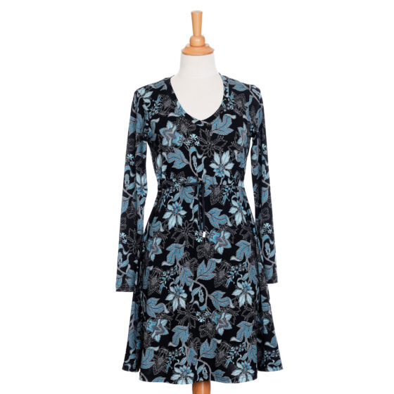 Black and turquoise ''Riopelle'' dress