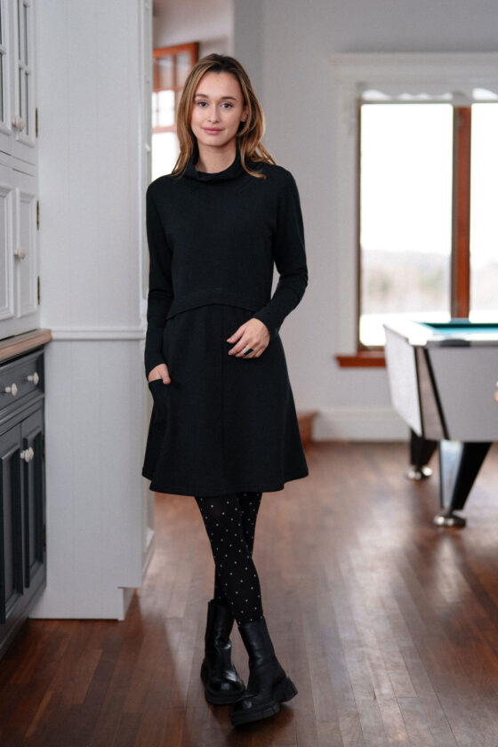 Black ''Suzor'' tunic-dress