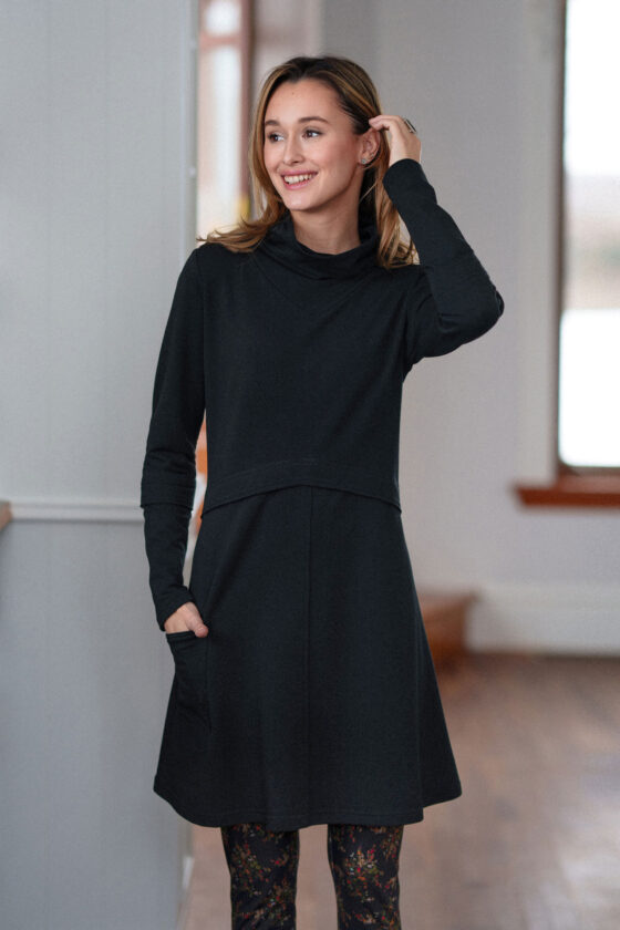 Black ''Suzor'' tunic-dress