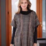 Plaid ''Borduas'' poncho-tunic