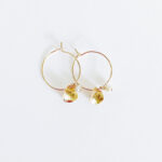 Boucles d'oreilles pétale et perle Or