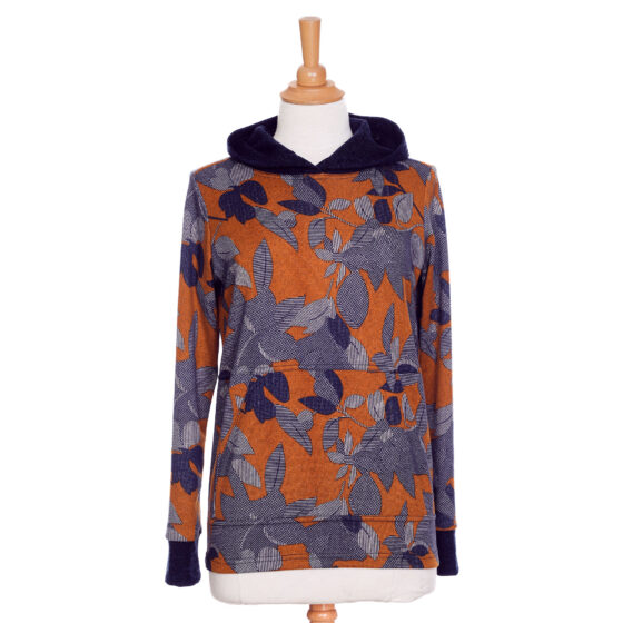 Navy leaves ''Lautrec'' sweater