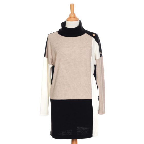 Black and sand ''Rembrandt'' tunic