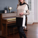 Black and sand ''Rembrandt'' tunic