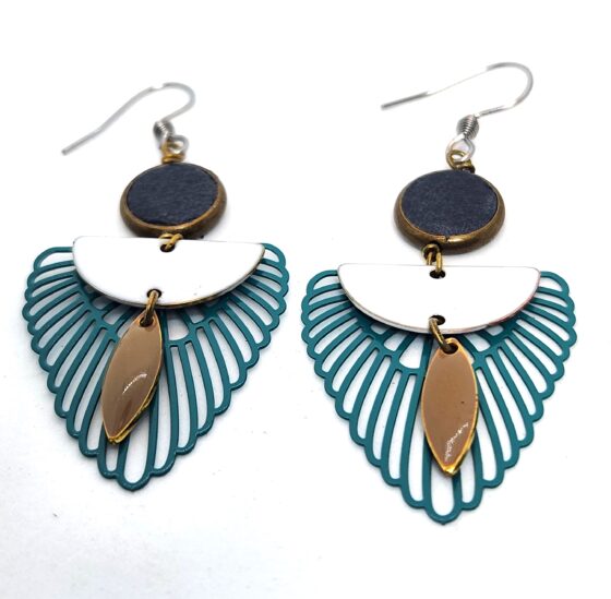 Boucles d'oreilles Ailes Aqua