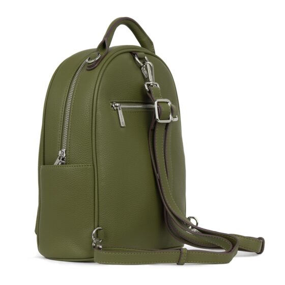 Sac à dos multifonction Le Maude en cuir vegan Olive