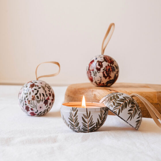 Bougie boule de Noël Forêt enchantée