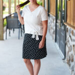 Black and white polka dot ''dancehall'' skirt