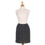 Black and white polka dot ''dancehall'' skirt