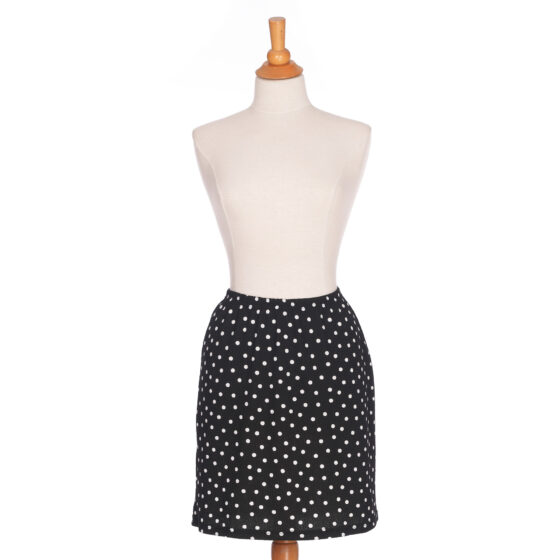 Black and white polka dot ''dancehall'' skirt