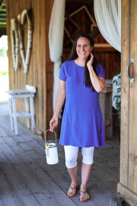 Periwinkle blue ''merengue'' tunic