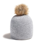 Tuque à pompon en fourrure Diadem Gris