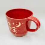 Grande tasse avec dessin or Rouge