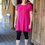 Raspberry red ''merengue'' tunic