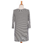 Navy blue and white striped ''zumba'' tunic