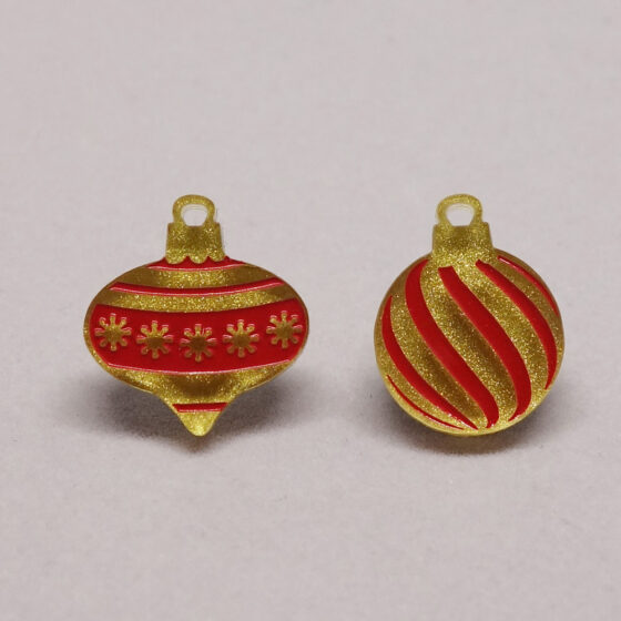 Boucle d'oreilles boule de Noël rouge