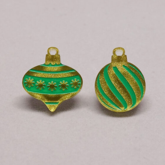 Boucle d'oreilles boule de Noël vert