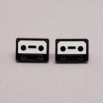 Boucle d'oreilles cassette blanc