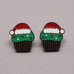 Boucle d'oreilles cupcake de Noël vert