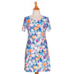 Robe expressionniste Marguerites bleu