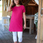 Raspberry red ''merengue'' tunic