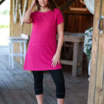 Raspberry red ''merengue'' tunic