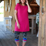 Raspberry red ''merengue'' tunic