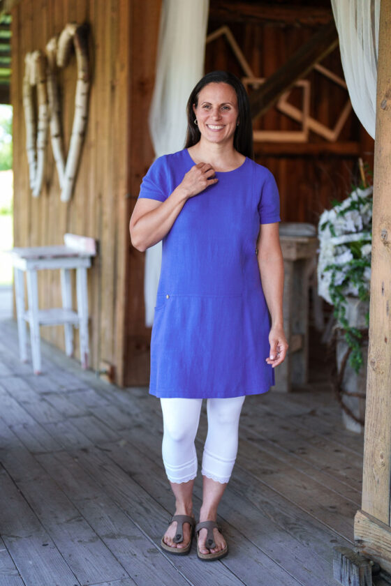 Periwinkle blue ''merengue'' tunic