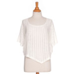 Natural white ''menuet'' poncho-bolero