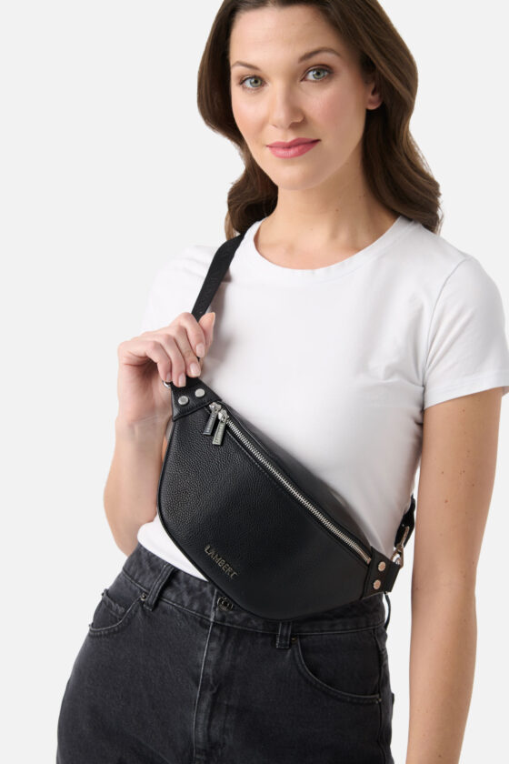 Sac banane Le Sarah en cuir vegan Noir